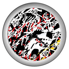 Colorful Chaos By Moma Wall Clocks (silver) 