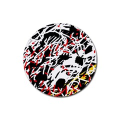 Colorful Chaos By Moma Rubber Coaster (round) 