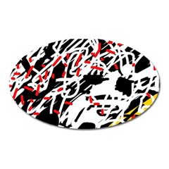 Colorful Chaos By Moma Oval Magnet by Valentinaart