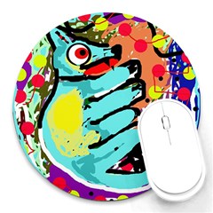 Abstract Animal Round Mousepads by Valentinaart