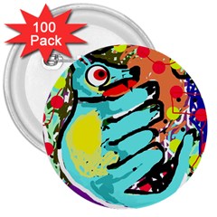 Abstract Animal 3  Buttons (100 Pack) 