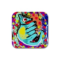 Abstract Animal Rubber Square Coaster (4 Pack)  by Valentinaart