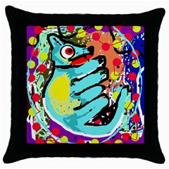 Abstract Animal Throw Pillow Case (black) by Valentinaart