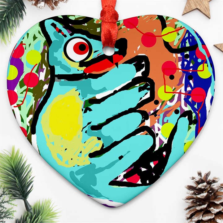 Abstract animal Heart Ornament (2 Sides)