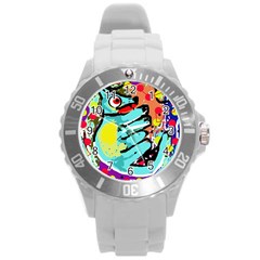 Abstract Animal Round Plastic Sport Watch (l)