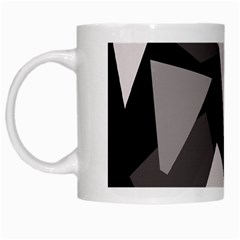 Simple Gray Abstraction White Mugs