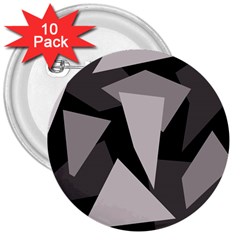 Simple Gray Abstraction 3  Buttons (10 Pack) 