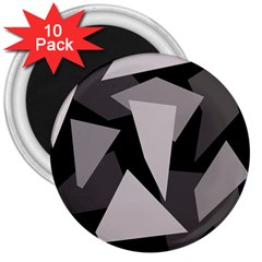 Simple Gray Abstraction 3  Magnets (10 Pack) 