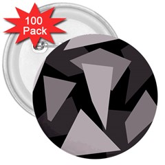 Simple Gray Abstraction 3  Buttons (100 Pack) 