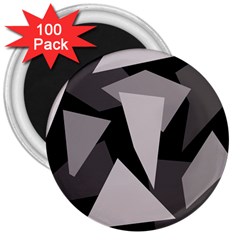 Simple Gray Abstraction 3  Magnets (100 Pack)