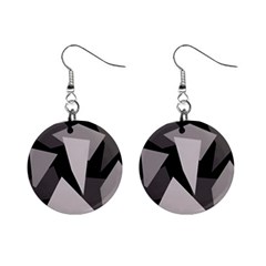 Simple Gray Abstraction Mini Button Earrings