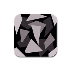 Simple Gray Abstraction Rubber Square Coaster (4 Pack) 