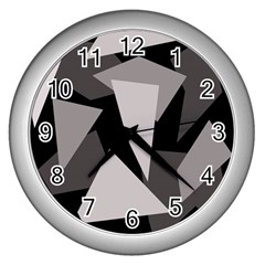 Simple Gray Abstraction Wall Clocks (silver) 