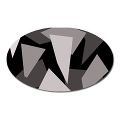 Simple Gray Abstraction Oval Magnet