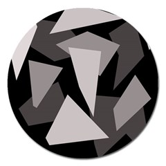 Simple Gray Abstraction Magnet 5  (round)