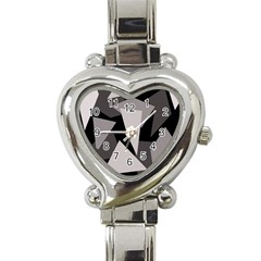 Simple Gray Abstraction Heart Italian Charm Watch