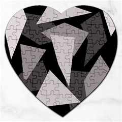 Simple Gray Abstraction Jigsaw Puzzle (heart) by Valentinaart