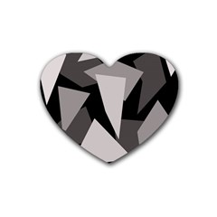 Simple Gray Abstraction Rubber Coaster (heart) 