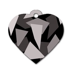 Simple Gray Abstraction Dog Tag Heart (one Side)