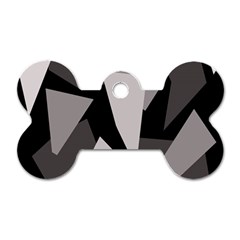 Simple Gray Abstraction Dog Tag Bone (two Sides)