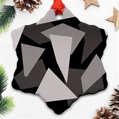 Simple Gray Abstraction Snowflake Ornament (2-side)