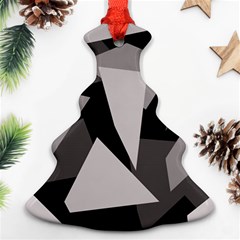 Simple Gray Abstraction Christmas Tree Ornament (2 Sides)