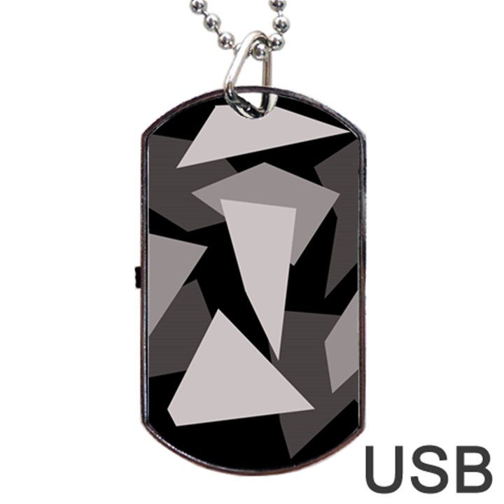 Simple gray abstraction Dog Tag USB Flash (One Side)