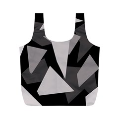 Simple Gray Abstraction Full Print Recycle Bags (m) 