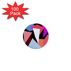 Colorful Geometrical Design 1  Mini Buttons (100 Pack) 