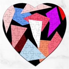 Colorful Geometrical Design Jigsaw Puzzle (heart)