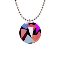 Colorful Geometrical Design Button Necklaces