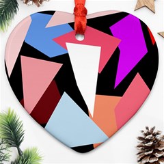 Colorful Geometrical Design Heart Ornament (2 Sides)