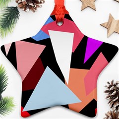 Colorful Geometrical Design Star Ornament (two Sides)  by Valentinaart