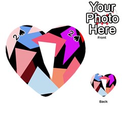 Colorful Geometrical Design Playing Cards 54 (heart)  by Valentinaart