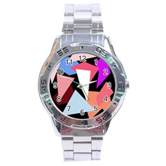 Colorful Geometrical Design Stainless Steel Analogue Watch by Valentinaart