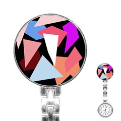 Colorful Geometrical Design Stainless Steel Nurses Watch