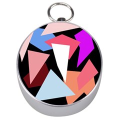 Colorful Geometrical Design Silver Compasses by Valentinaart