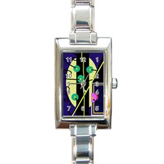 Crazy Abstraction By Moma Rectangle Italian Charm Watch