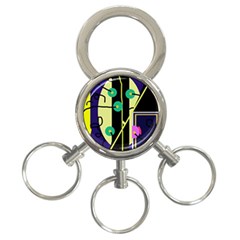 Crazy Abstraction By Moma 3-ring Key Chains