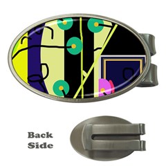 Crazy Abstraction By Moma Money Clips (oval) 