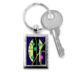 Crazy Abstraction By Moma Key Chains (rectangle)  by Valentinaart