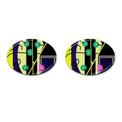 Crazy Abstraction By Moma Cufflinks (oval)