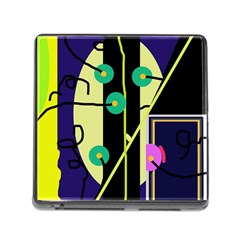 Crazy Abstraction By Moma Memory Card Reader (square) by Valentinaart