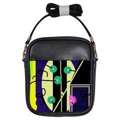 Crazy Abstraction By Moma Girls Sling Bags by Valentinaart