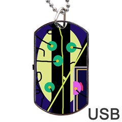 Crazy Abstraction By Moma Dog Tag Usb Flash (two Sides) 