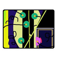 Crazy Abstraction By Moma Double Sided Fleece Blanket (small) 