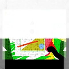 Green Abstract Artwork Rectangular Jigsaw Puzzl