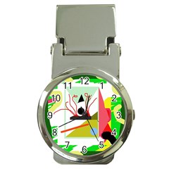 Green Abstract Artwork Money Clip Watches