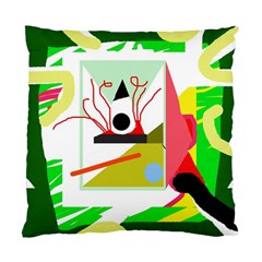 Green Abstract Artwork Standard Cushion Case (two Sides) by Valentinaart