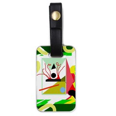 Green Abstract Artwork Luggage Tags (one Side) 